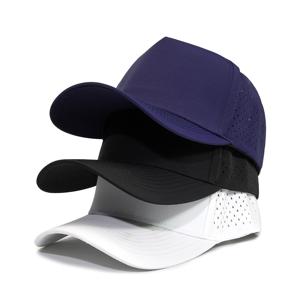 Aquatic Sports Hat - หมวกแก๊ปแบบมีรูระบายอากาศ 5 ชั้น ลายฉลุเลเซอร์ แห้งเร็ว ระบายอากาศได้ดี