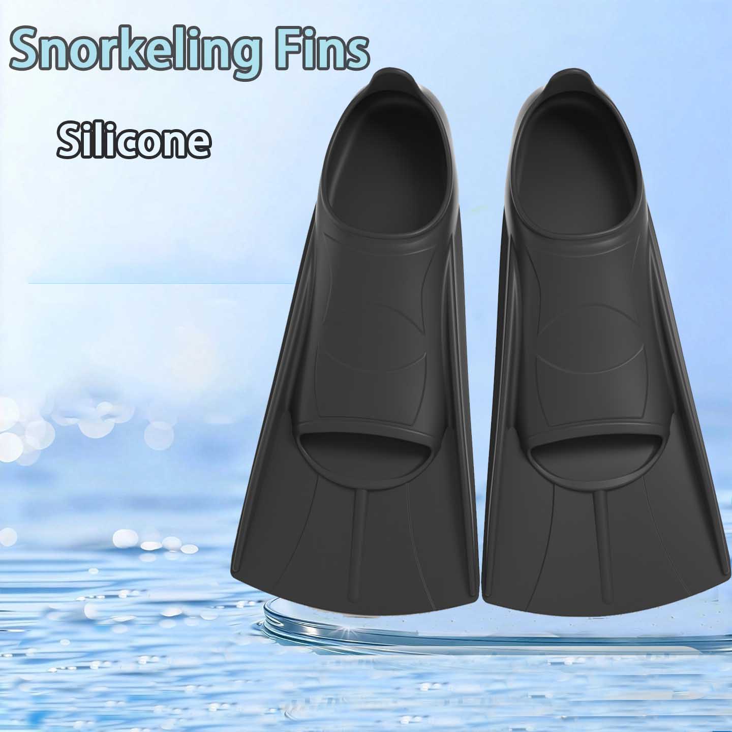 Fin Diving Blade - ฟินว่ายน้ำซิลิโคนสำหรับผู้หญิงผู้ชาย ฟินดำน้ำพลาสติกแบบมืออาชีพสำหรับผู้ใหญ่และเด็ก ฟินใบสั้นสำหรับว่ายน้ำ