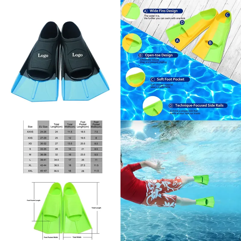 ฟินดำน้ำซิลิโคนแบบใบสั้นสำหรับ - Fin Diving Blade บทวิจารณ์และราคา